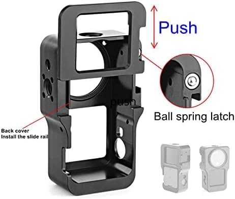 Honbobo Metall Cage Käfig für DJI Action 2, Schutz Rahmen Gehäuse + UV Filter + Base Adapter für DJI