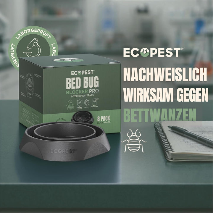 ECOPEST Bettwanzen Detektor – 12er Pack | Bettwanzenfalle Bed Bug Blocker (Pro) | Bettwanzen Test (S