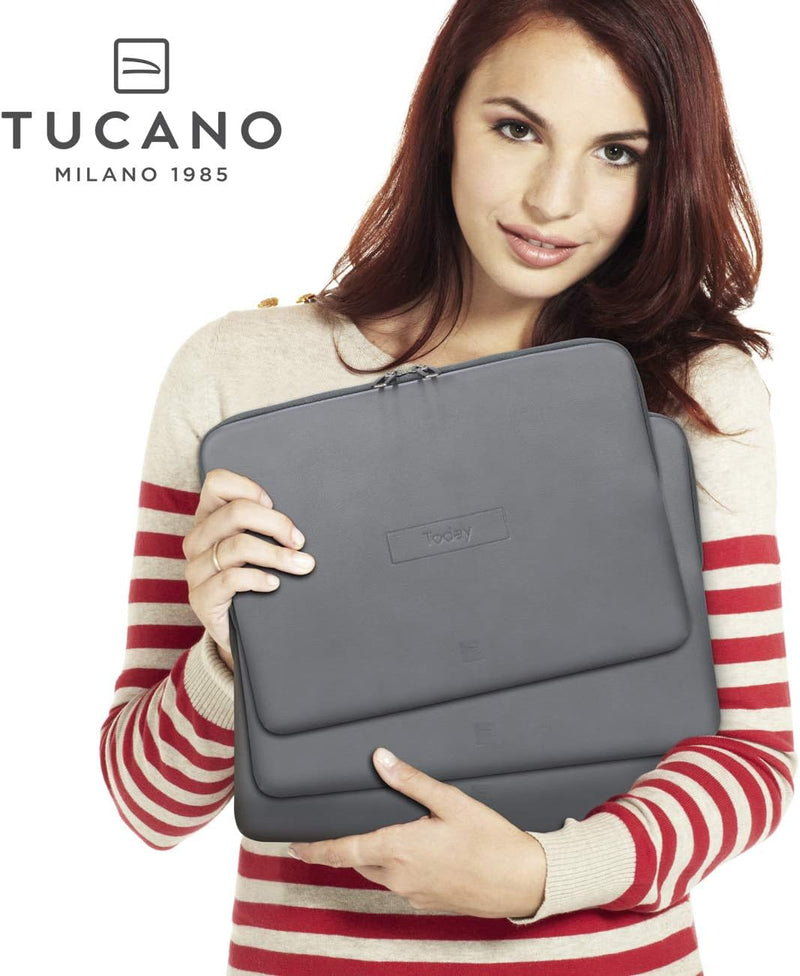 Tucano Today Notebook Sleeve mit Memory Foam 13-14 Zoll, grau Laptop 14" Grau, Laptop 14" Grau