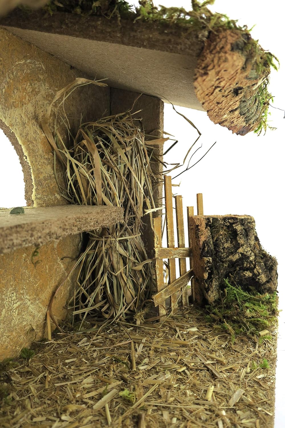 Bertoni Leere Holzhütte mit Zaun und Fenster, Holz, Mehrfarbig, Einheitsgrösse