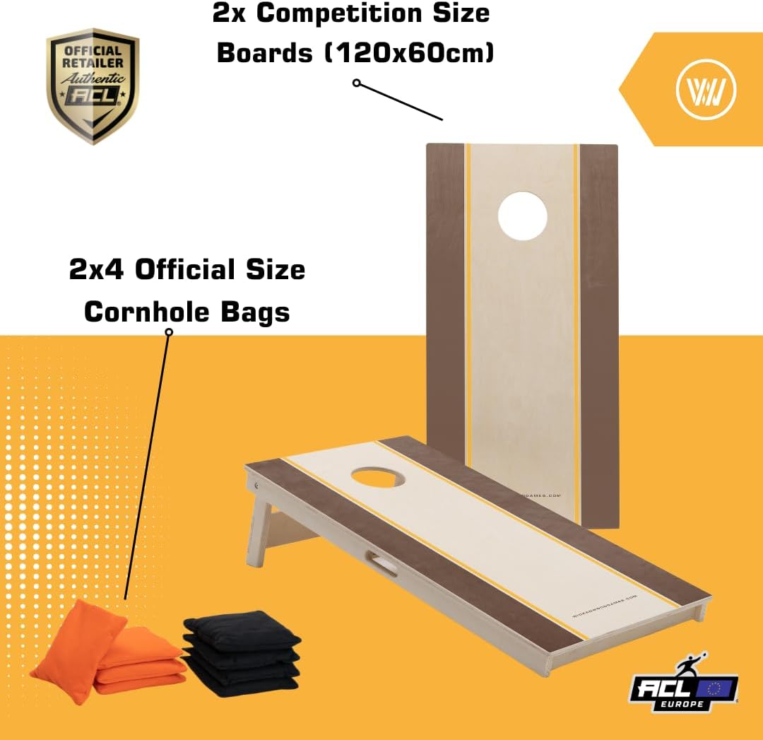 Cornhole Set – 120 x 60 cm - Sackloch Spiel – Wicked Wood – offiziell ACL-lizensiertes Set of Boards