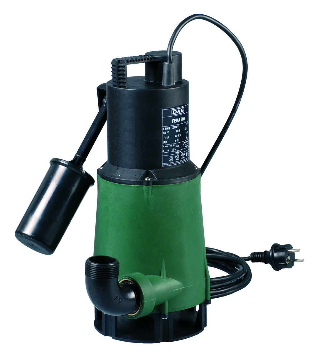 DAB FEKA 600 M-A Tauchpumpe mit Schwimmer für Drainage von Abwasser zu Zuhause 0,55 kW/0,75 HP einph