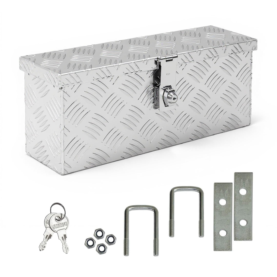 Trucky Truckbox aus Aluminium, Modell D015, 50x14x20cm, Abschliessbar, Robustes Riffelblech, inklusi