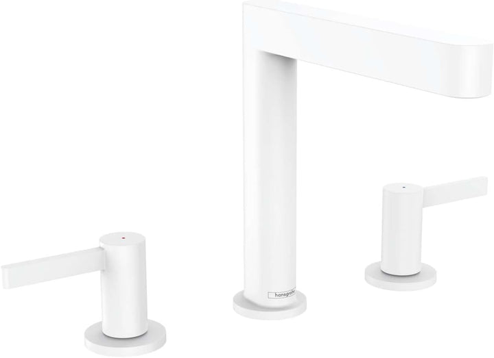 hansgrohe 3-Loch Waschtischarmatur Finoris, Wasserhahn Bad mit Auslauf Höhe 160 mm, mit Push-Open Ab