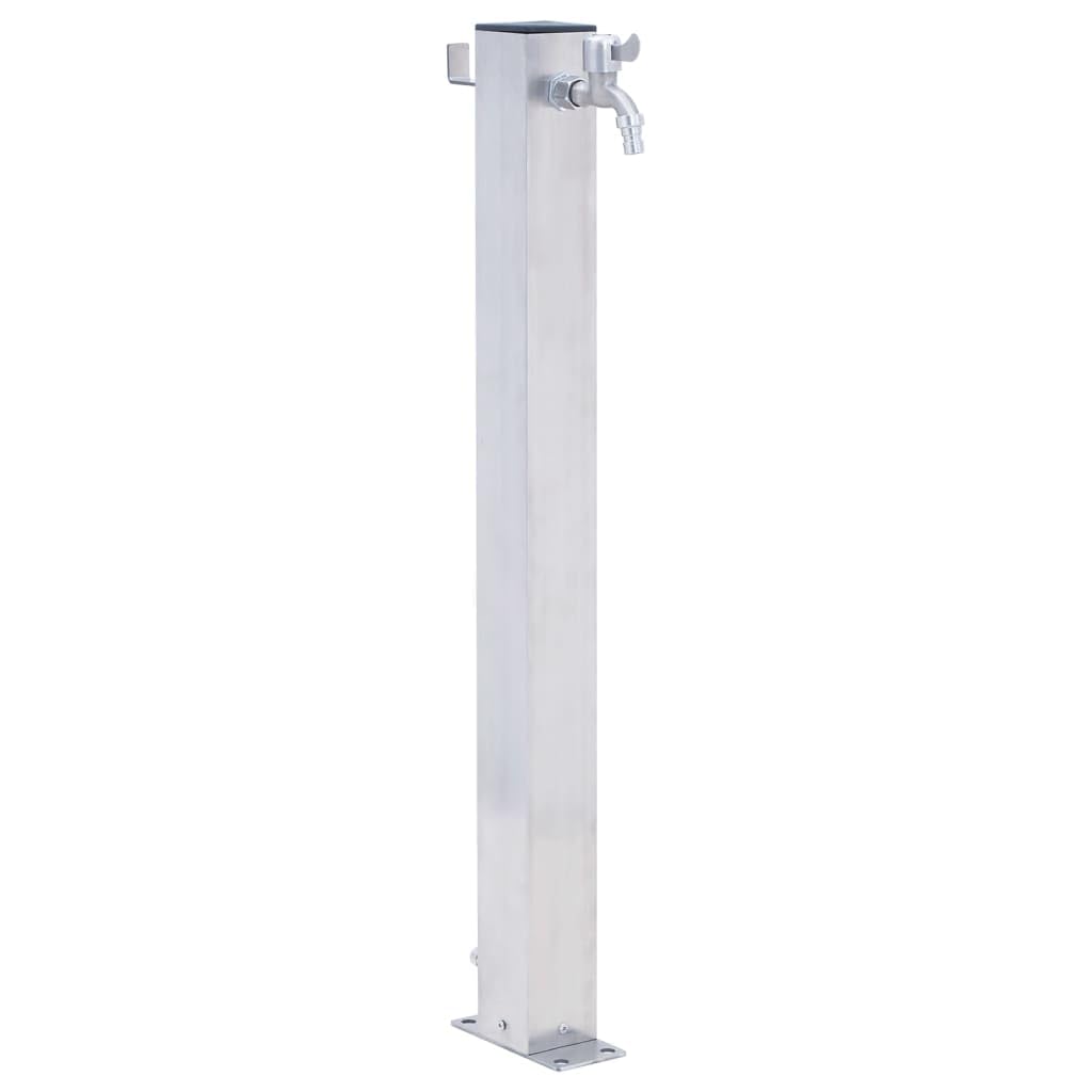 Tidyard Wassersäule Wasserzapfsäule Wasserzapfstelle Brunnen für den Garten 40 cm Edelstahl Quadrati