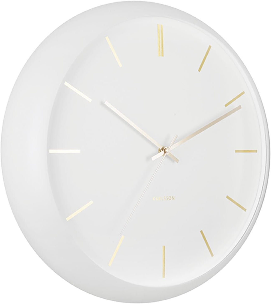 Wall Clock Globe White, Design Armando Breeveld D. 40cm, H. 12cm, Excl. AA Battery