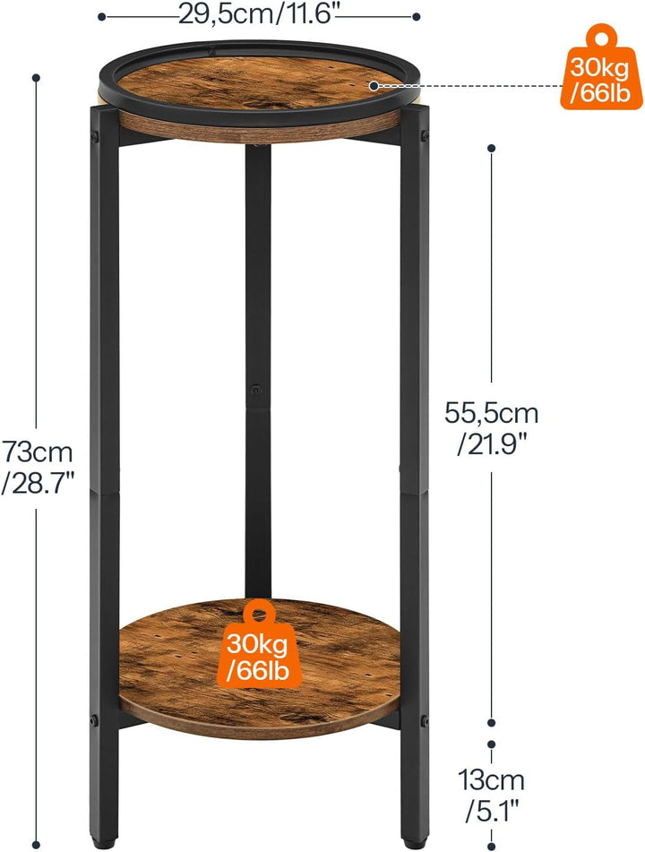 HOOBRO Beistelltisch, Kleiner Tisch, 2-stufiger runder Couchtisch, Sofatisch, Getränketisch, für kle