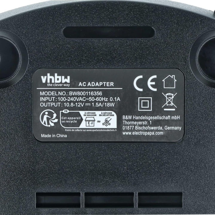 vhbw Ladegerät kompatibel mit Bosch PS70-2A | PSM 10.8 LI, PSR 10.8 Li-2 Werkzeug Akkus - Typ 2