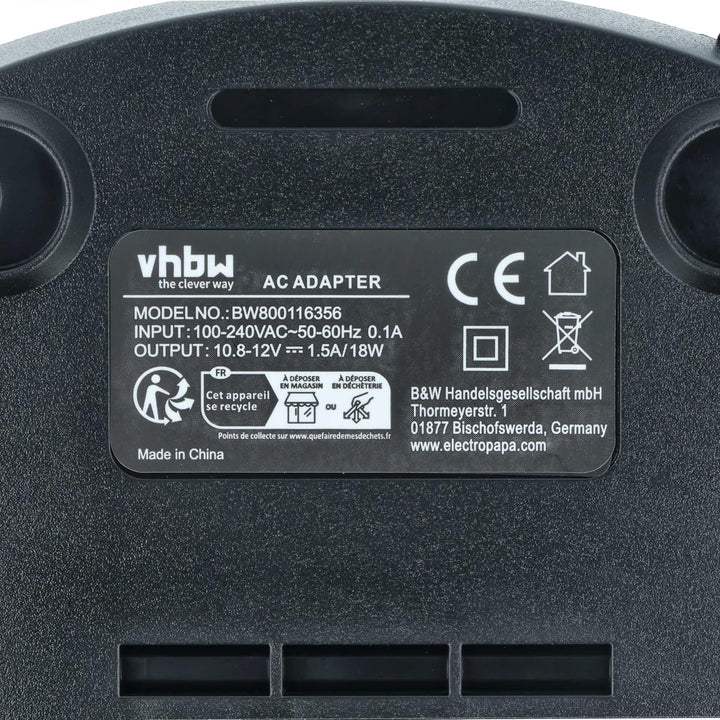 vhbw Ladegerät kompatibel mit Berner BACP 10.8, BTI 10.8 Werkzeug Akkus - Typ 2