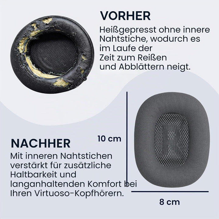kwmobile 2X Ohr Polster für Apple AirPods Max/AirPods Max 2 Ohrpolster - Ersatz Ohrpolster - Kopfhör