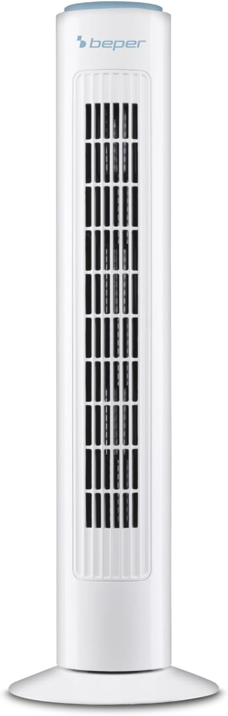 BEPER P206VEN301 Turmventilator, 45W, leiser Ventilator, Höhe 72cm, automatische Oszillation, Weiss