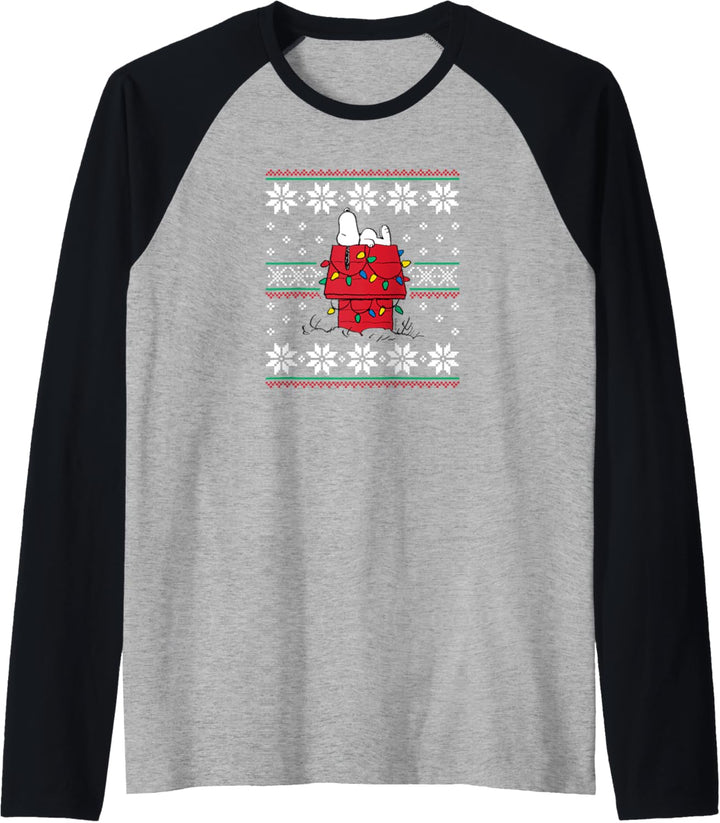 Peanuts Snoopy Doghouse Hässlicher Pullover Raglan