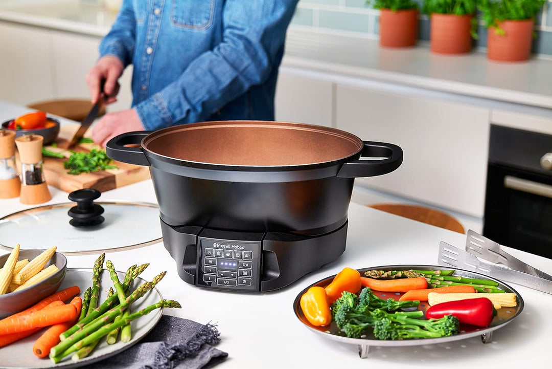 Russell Hobbs Multikocher 6,5l [digitales Display] 8 Kochfunktionen (Slow Cooker, Dampfgarer, Reisko