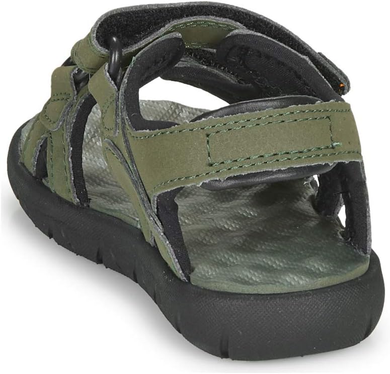 Timberland Unisex Kinder Perkins Row 2-Strap (Youth) Sandalen 23 EU Grün Dark Green With Orange, 23