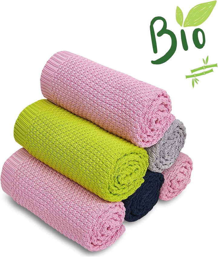 Bellochi Babydecke für Mädchen und Junge - 100% Bambus - Kuscheldecke Kinder Erstlingsdecke Strickde