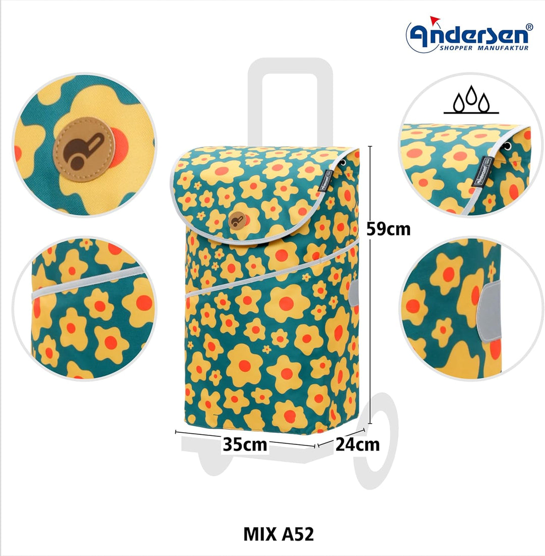 Andersen Einkaufstrolley - 46 Liter - höhenverstellbar - Aufhängung für Einkaufswagen - belastbar 40
