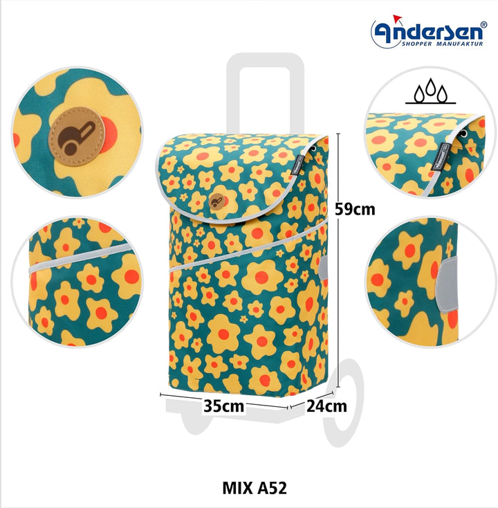 Andersen Einkaufstrolley - 46 Liter - höhenverstellbar - Aufhängung für Einkaufswagen - belastbar 40