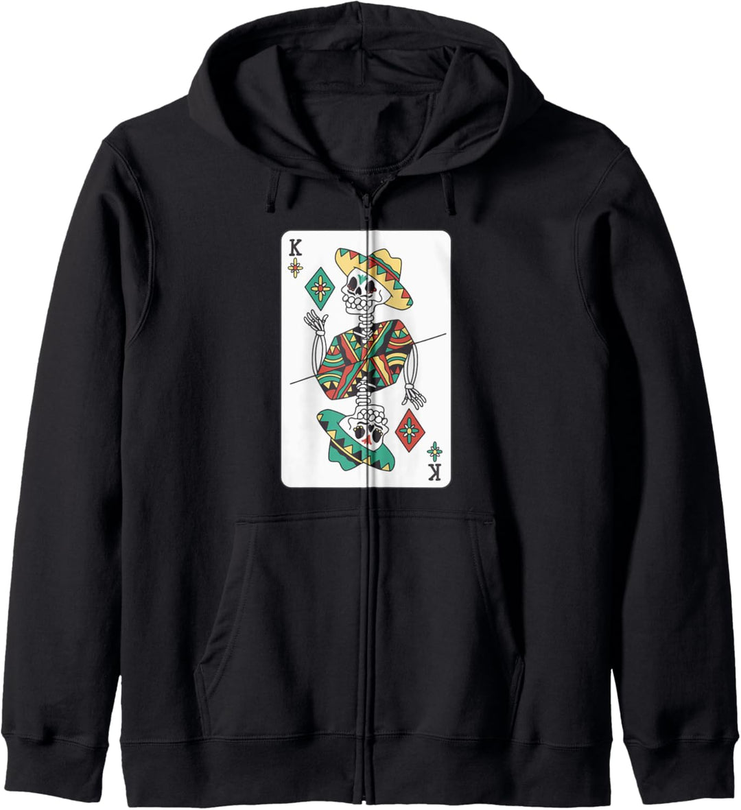 Mexikanisches Skelett-Kartenspiel Kapuzenjacke