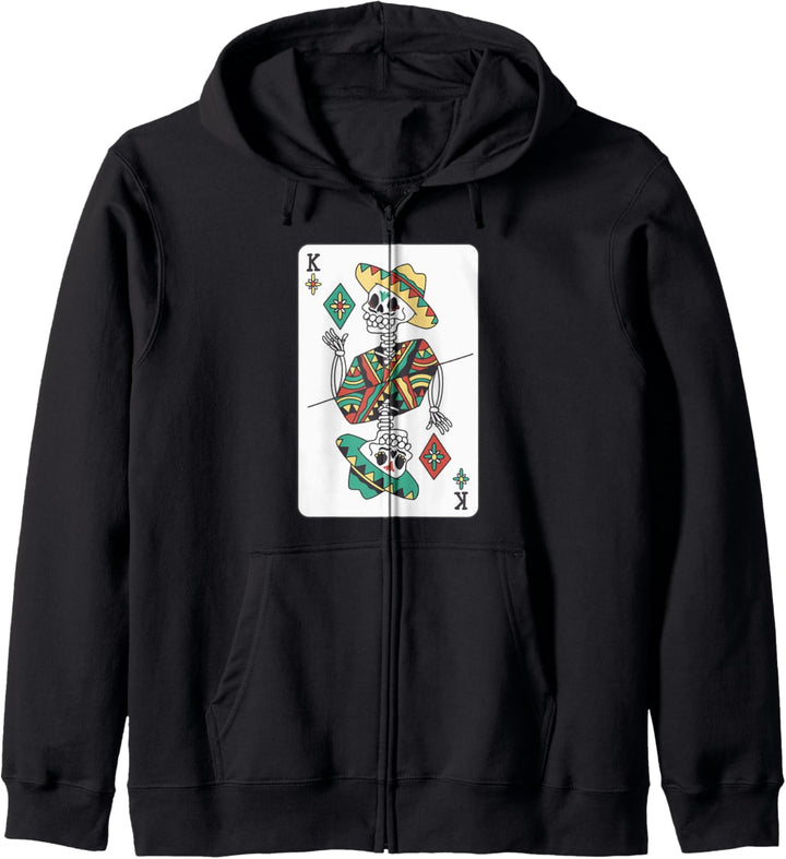 Mexikanisches Skelett-Kartenspiel Kapuzenjacke