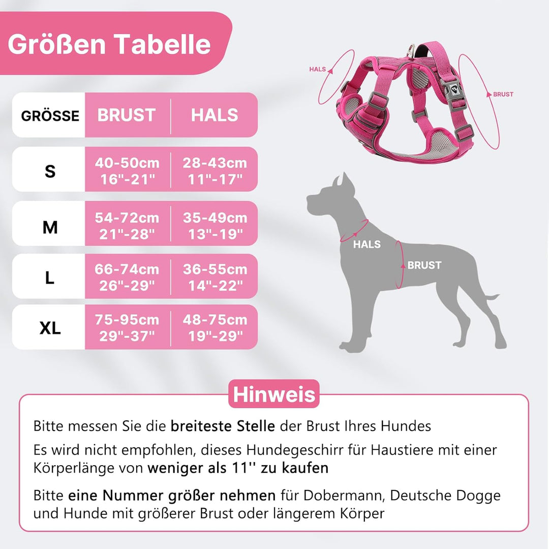 Demigreat Mittleres Hundegeschirr, Anti-Zug-Hundegeschirr mit Weich Gepolstertem Griff für das Train