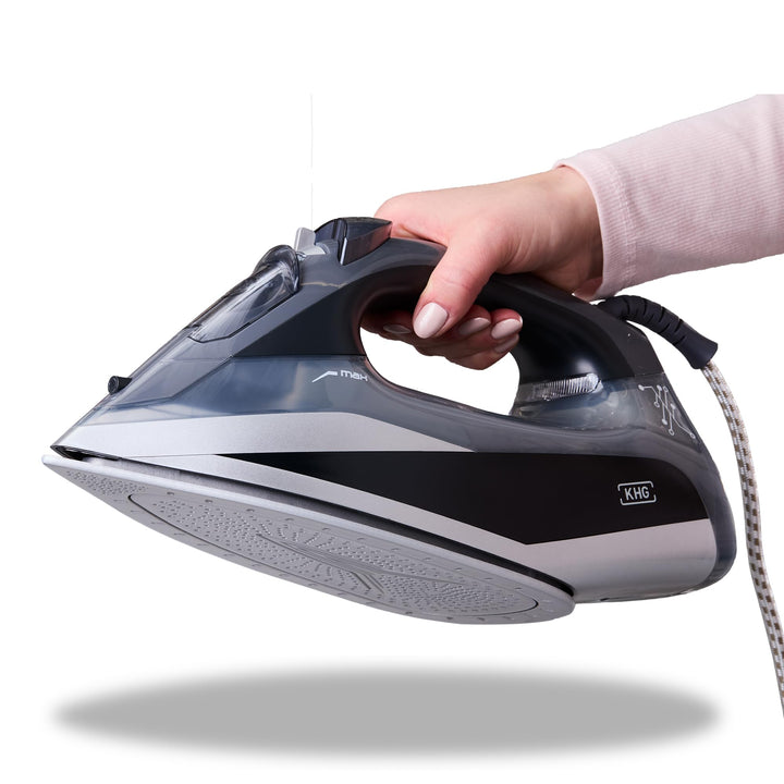 KHG Bügeleisen Dampfbügeleisen DB-2600G, Keramik-Bügelsohle Vertikaldampf - Anti-Kalk & Anti-Tropf-F
