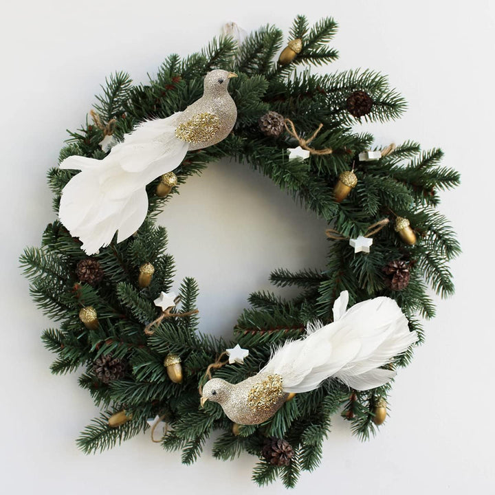 Yolococa Vögel Dekoration Realitätsnah Weihnachtsvögel zum Dekorieren Ast Garten Weihnachtsbaum aus