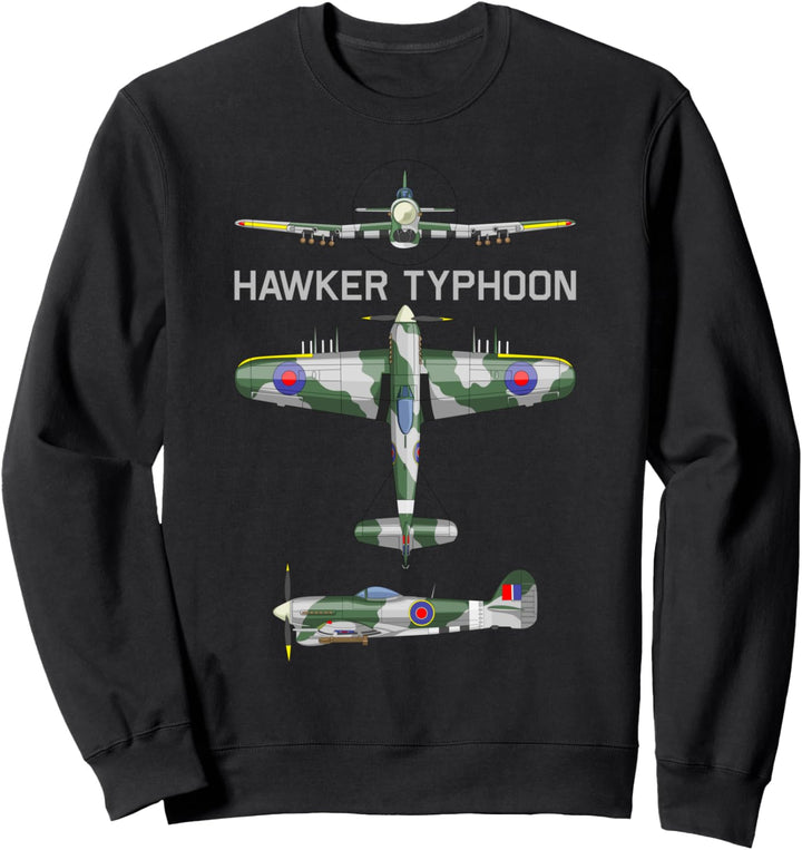 Hawker Typhoon Britisches WW2 Jagdbomber Flugzeug Diagramm Sweatshirt