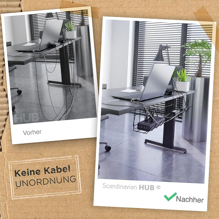 Kabelmanagement-Ablage für die Schreibtischunterseite – Schreibtisch-Kabelhalter für das Büro und Zu