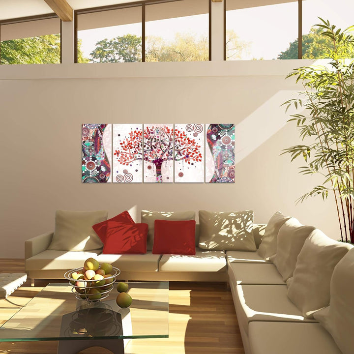 Runa Art Bild Gustav Klimt - Baum des Lebens Wandbilder auf Vlies Leinwand 5 Teilig Wanddekoration W