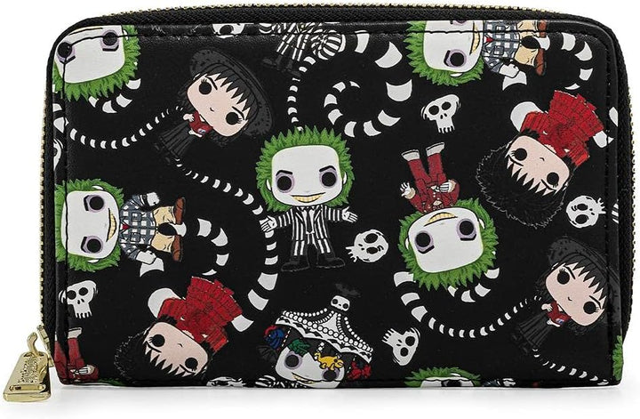 Loungefly Pop by LF Beetlejuice AOP Geldbörse, Mehrfarbig, Medium, M