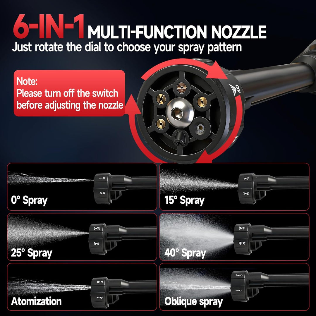 Akku-Hochdruckreiniger, kompatibel mit Milwaukee 18 V, 990 PSI bürstenloser Handwäscher mit 6-in-1-D