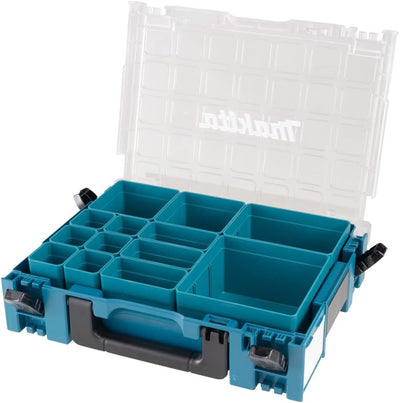 Makita 191X80-2 Makpac Werkzeugkasten mit transparentem Deckel und Einsätzen