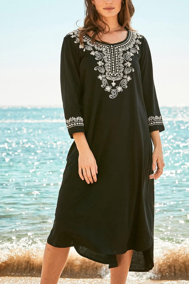 Langes Kaftan Maxi Bohemian Kleid für Damen Strand Vertuschungs Robe Übergrösse Loungewear Einheitsg
