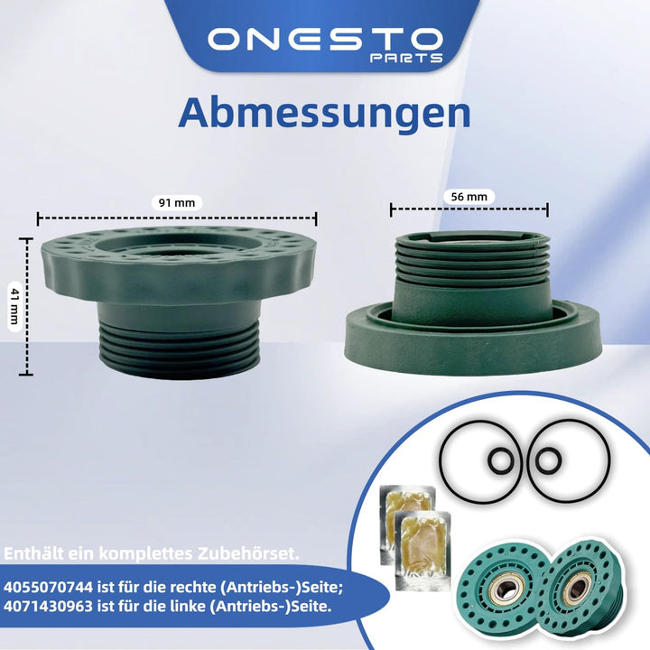 Waschmaschinenlager links + rechts Ersatzset für AEG Elеctrolux Zanussi 4071430963 4071430971 inkl.