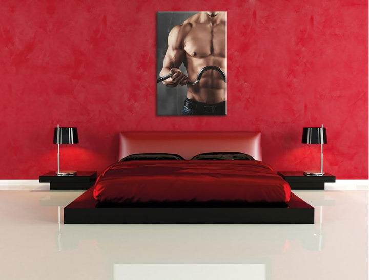 Pixxprint Bodybuilding, Format: 100x70 auf Leinwand, XXL riesige Bilder fertig gerahmt mit Keilrahme