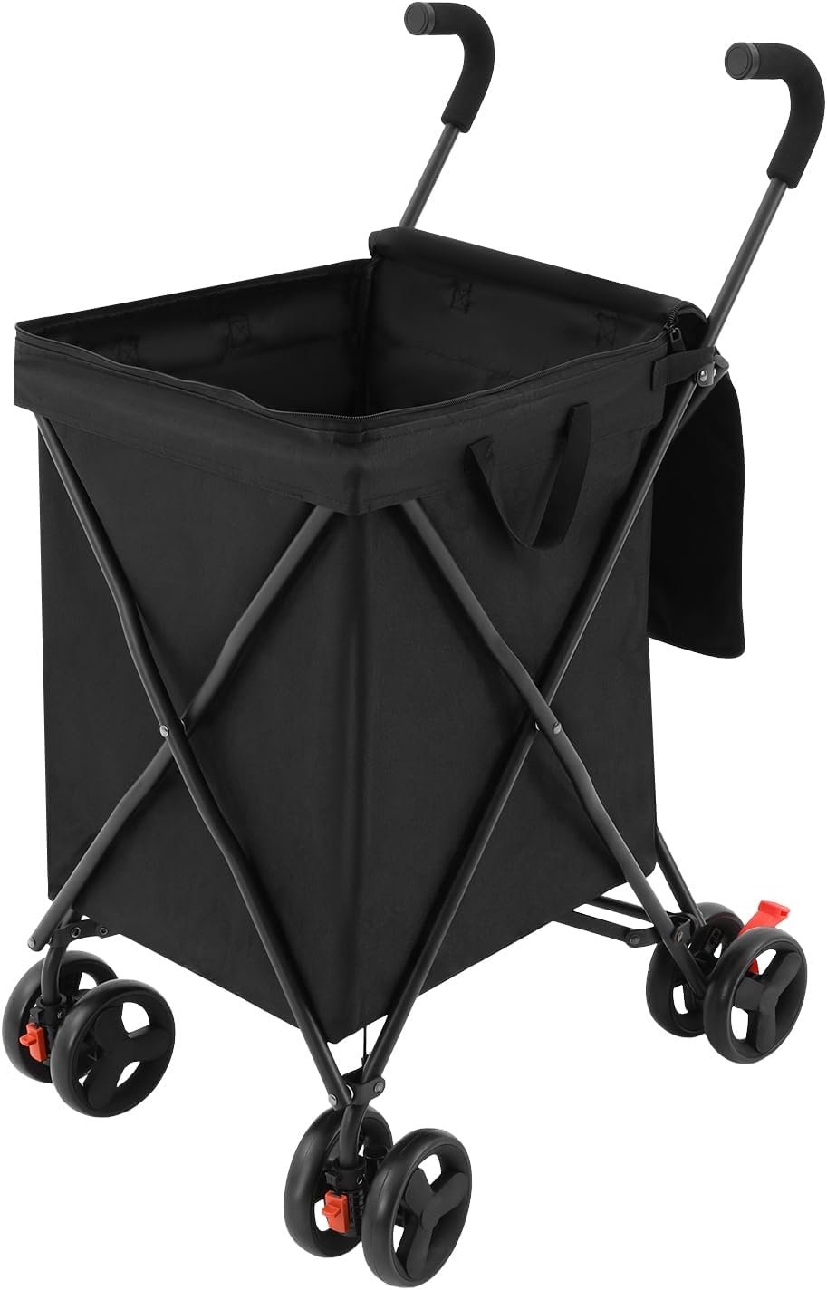 Einkaufstrolley Klappbar 38L Handwagen mit Tasche Outdoor Einkäufe | Polyester und Metall, Klappwage