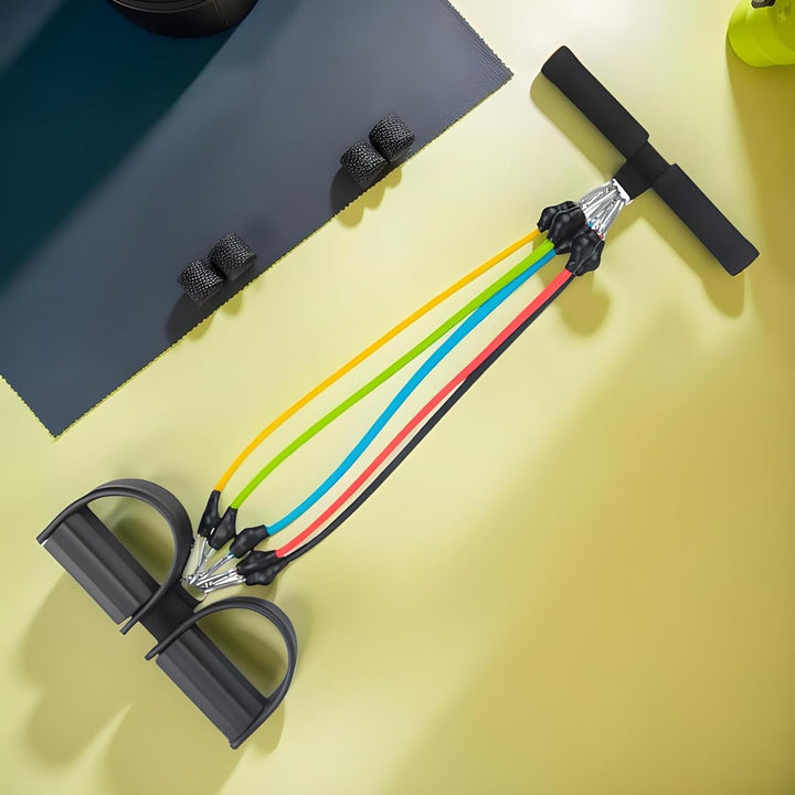 Spannseil, multifunktional, 5 Röhren, für Pedale, elastisches Widerstandsband mit Pedalen, Griffen,