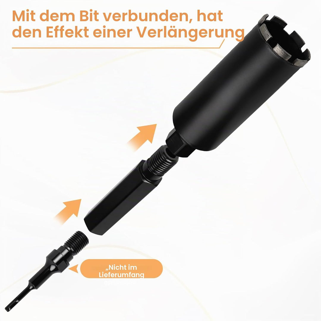 CPROSP 1¼" UNC Diamantbohrkrone mit Kernbohrer Verlängerung 400mm, Kernbohrkrone set, Bohrkrone 110m