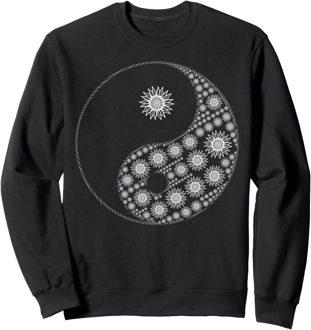Lustige Yin Yang Sonnenblume Sweatshirt