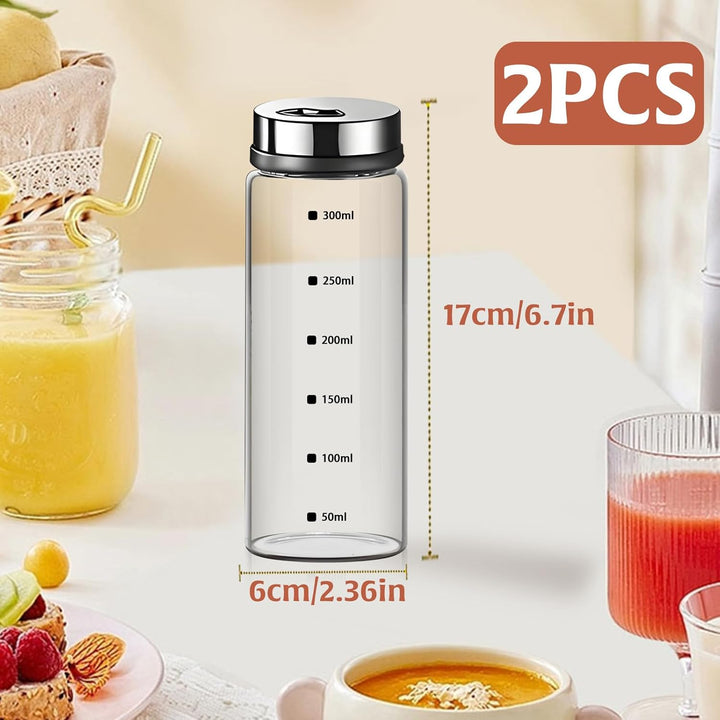 2 grosse Salz und Pfefferstreuer, Salz Pfefferstreuer aus Glas mit verstellbaren Ausgiesslöchern, Sa