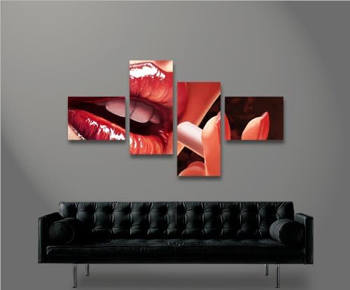islandburner Bild Bilder auf Leinwand Lips 4L Lippen XXL Poster Leinwandbild Wandbild Dekoartikel Wo