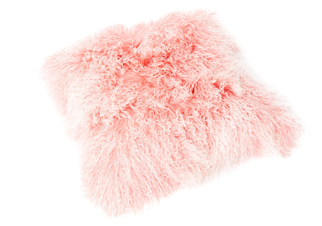 Reissner Lammfelle Tibet Lammfell Kissenbezug langflorig 40x40cm JYB02 rosa/Weiss (Tops) Jyb02 Rosa