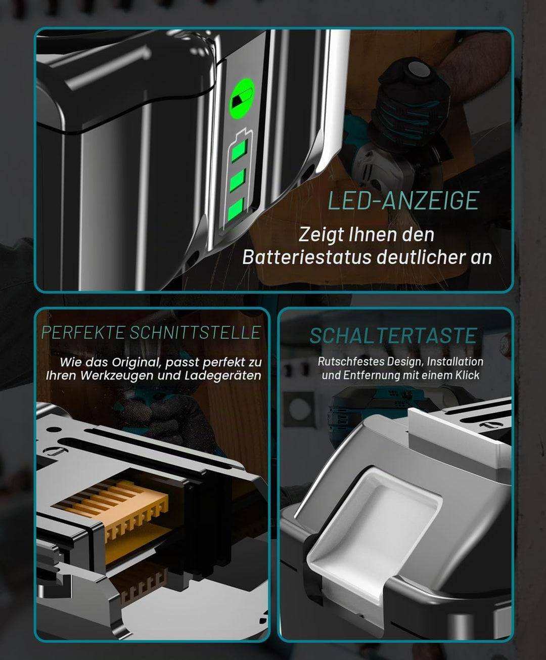 2026 Upgrade 2 Stück 8.0Ah/8000mAh BL1830 Batteries Ersatzakku für makita 18V Akku BL1830B BL1840 BL