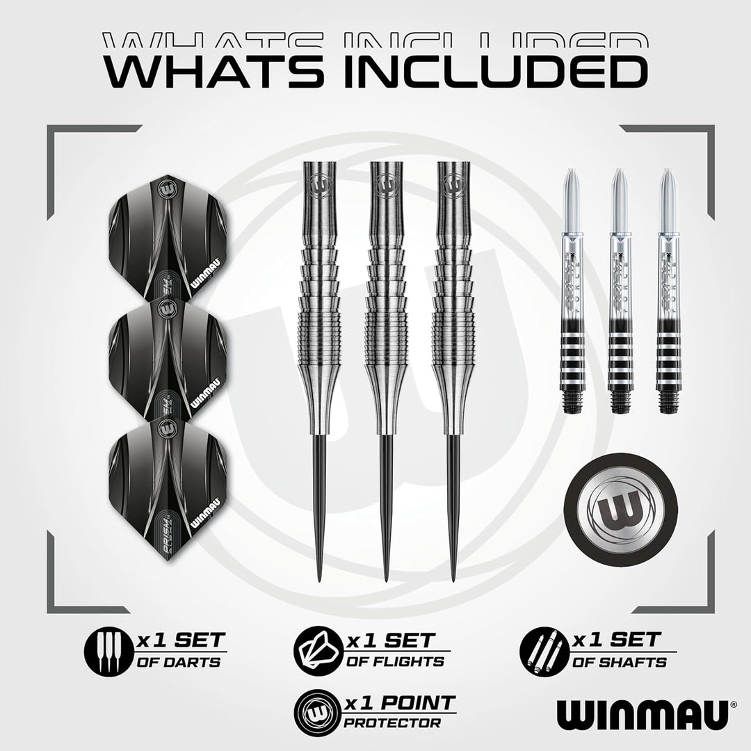 WINMAU Sniper 23 Gramm Professionelles Wolfram-Dart-Set mit Flights und Schäften (Shafts)