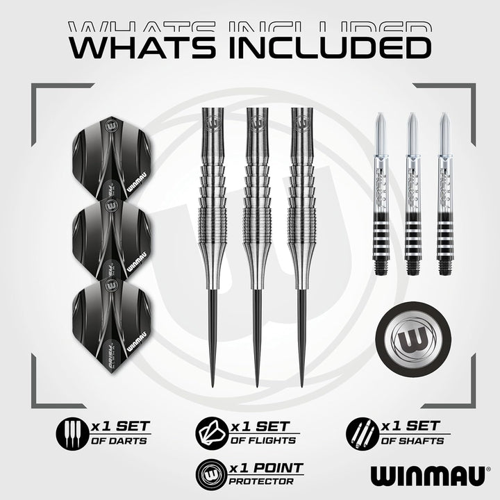 WINMAU Sniper 23 Gramm Professionelles Wolfram-Dart-Set mit Flights und Schäften (Shafts)