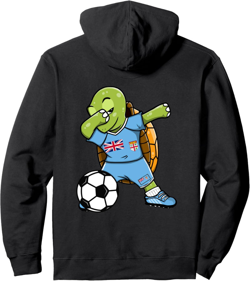 Dabbing Schildkröte Fidschi Fussball Fidschianische Flagge Pullover Hoodie