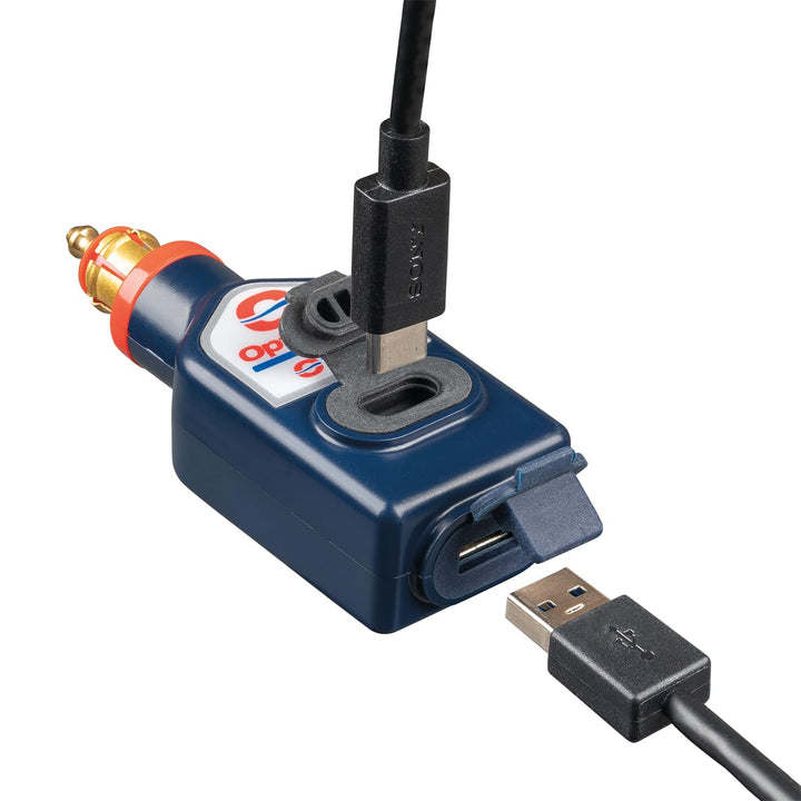 OptiMate USB O119-3300mA wetterfestes USB A- und C-Ladegerät mit doppeltem Ausgang, mit BIKE-Stecker