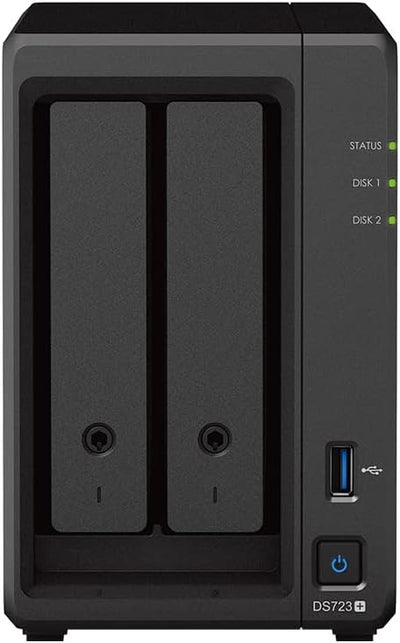 Synology DS723+ 2-Bay Diskstation NAS (AMD Ryzen™ 4 Threads R1600 Dual-Core 2GB Ram 2xRJ-45 1GbE LAN