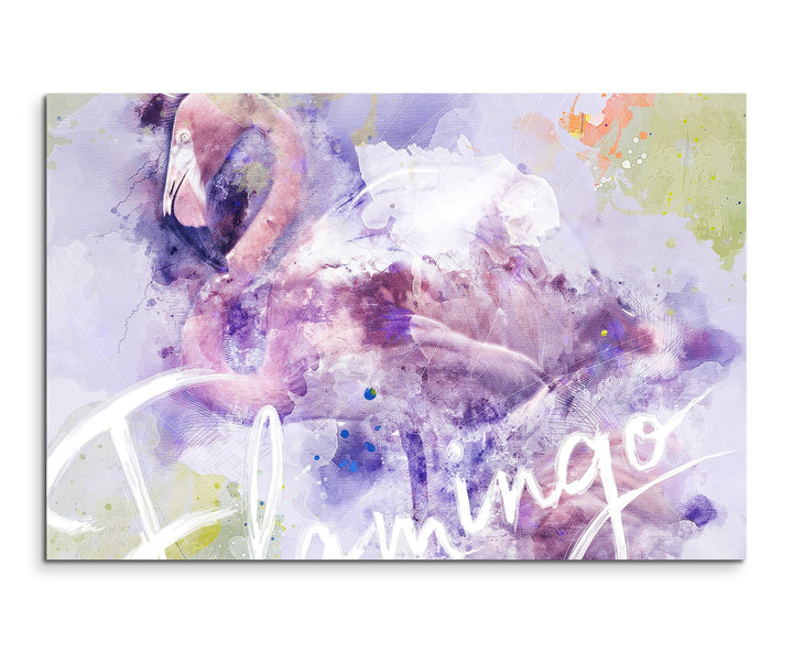 Paul Sinus Art Bild Leinwand 120x80cm Flamingo in Altrosa, 120x80cm