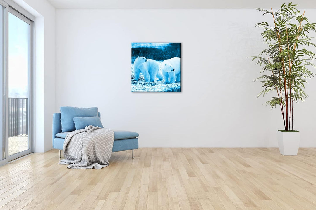 deyoli Eindrucksvolle Eisbären Format: 70x70 Effekt: Zeichnung als Leinwandbild, Motiv auf Echtholzr